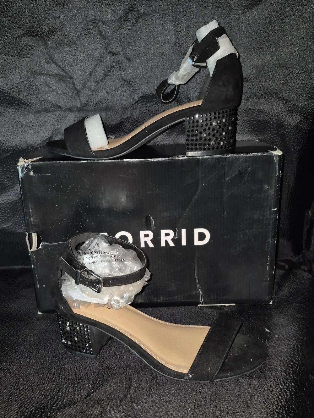 Torrid 7WW Black Low Block Heel Ankle Strap Heel - New